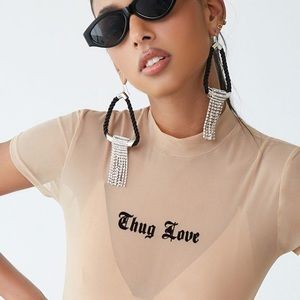 Forever 21 Nude Mesh Top
